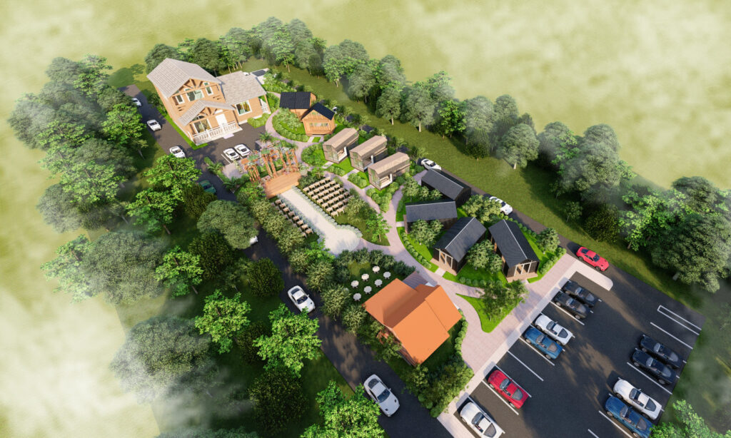 AERIAL VIEW OF ENTIRE RETREAT CAMPUS